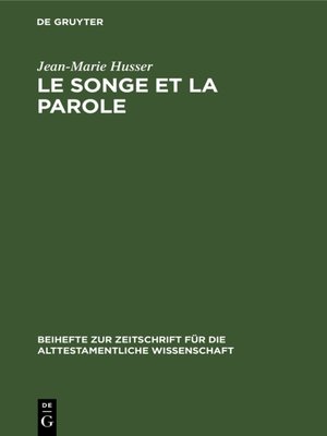 cover image of Le songe et la parole